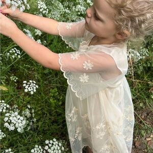 Heirloom Elva dress Cream Floral Embroidered Dress